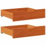 Cajones debajo cama 2 uds madera maciza pino marrón 65x55x16 cm de , Cajones de almacenaje doméstico - Ref: Foro24-850937, Pr...