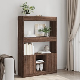 Tall engineered wood sideboard in brown oak 92x33x140 cm by , Bookcases and shelves - Ref: Foro24-3309615, Price: 115,17 €, D...