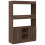 Aparador alto madera de ingeniería roble marrón 92x33x140 cm de , Librerías y estanterías - Ref: Foro24-3309615, Precio: 115,...