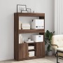 Tall engineered wood sideboard in brown oak 92x33x140 cm by , Bookcases and shelves - Ref: Foro24-3309615, Price: 115,17 €, D...