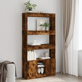 Tall smoked oak engineered wood sideboard 92x33x180 cm by , Bookcases and shelves - Ref: Foro24-3309622, Price: 155,99 €, Dis...