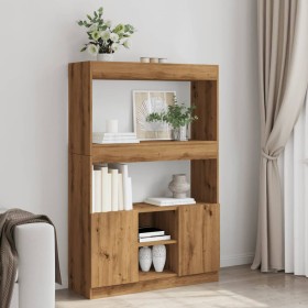 Handcrafted engineered oak wood tall sideboard 92x33x140 cm by , Bookcases and shelves - Ref: Foro24-3309617, Price: 112,52 €...