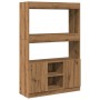 Aparador alto madera de ingeniería roble artesanal 92x33x140 cm de , Librerías y estanterías - Ref: Foro24-3309617, Precio: 1...