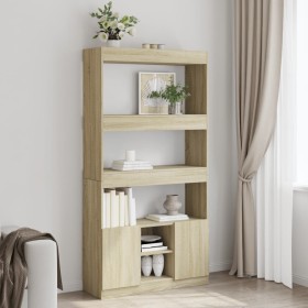 Engineered wood high sideboard in Sonoma oak 92x33x180 cm by , Bookcases and shelves - Ref: Foro24-3309620, Price: 155,99 €, ...