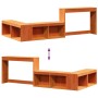 Solid pine wood desk furniture in brown, 232x112x75 cm. by , Nightstands - Ref: Foro24-855761, Price: 195,91 €, Discount: %