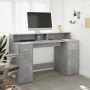 Desk with LED lights, engineered wood, gray concrete finish, 140x55x91 cm. by , Desks - Ref: Foro24-3309423, Price: 198,44 €,...