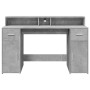 Desk with LED lights, engineered wood, gray concrete finish, 140x55x91 cm. by , Desks - Ref: Foro24-3309423, Price: 198,44 €,...