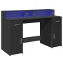 Engineered wood black desk with LED light 140x55x91 cm by , Desks - Ref: Foro24-3309421, Price: 212,56 €, Discount: %