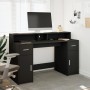 Engineered wood black desk with LED light 140x55x91 cm by , Desks - Ref: Foro24-3309421, Price: 212,56 €, Discount: %