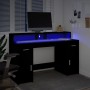 Engineered wood black desk with LED light 140x55x91 cm by , Desks - Ref: Foro24-3309421, Price: 212,56 €, Discount: %