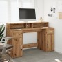 Engineered oak artisan wood desk with LED lights, measuring 140x55x91cm. by , Desks - Ref: Foro24-3309428, Price: 198,68 €, D...