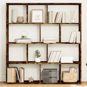 Engineered wood smoked oak bookshelf 132x29x141.5 cm by , Bookcases and shelves - Ref: Foro24-3310311, Price: 120,62 €, Disco...