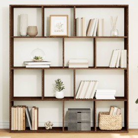 Engineered wood brown oak bookshelf 132x29x141.5 cm by , Bookcases and shelves - Ref: Foro24-3310313, Price: 124,36 €, Discou...