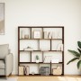 Engineered wood brown oak bookshelf 132x29x141.5 cm by , Bookcases and shelves - Ref: Foro24-3310313, Price: 147,99 €, Discou...