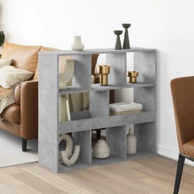 Room divider made of gray wood and concrete 100x33x94.5 cm by , Bookcases and shelves - Ref: Foro24-3309513, Price: 81,99 €, ...