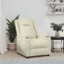 Sillón reclinable de cuero sintético blanco crema de , Sillones - Ref: Foro24-348414, Precio: 185,60 €, Descuento: %