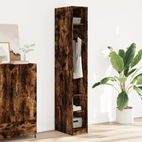 Engineered wood wardrobe in smoked oak color, 30x50x200 cm by , Wardrobes - Ref: Foro24-3307688, Price: 126,66 €, Discount: %