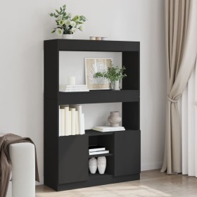 Tall black engineered wood sideboard 92x33x140 cm by , Bookcases and shelves - Ref: Foro24-3309610, Price: 115,87 €, Discount: %