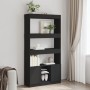 Tall black engineered wood sideboard 92x33x180 cm by , Bookcases and shelves - Ref: Foro24-3309619, Price: 159,99 €, Discount: %