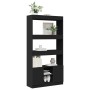 Tall black engineered wood sideboard 92x33x180 cm by , Bookcases and shelves - Ref: Foro24-3309619, Price: 159,99 €, Discount: %