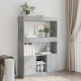 Tall engineered wood sideboard in gray concrete 92x33x140 cm by , Bookcases and shelves - Ref: Foro24-3309612, Price: 111,45 ...