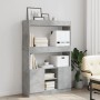 Tall engineered wood sideboard in gray concrete 92x33x140 cm by , Bookcases and shelves - Ref: Foro24-3309612, Price: 111,45 ...