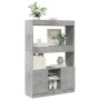 Tall engineered wood sideboard in gray concrete 92x33x140 cm by , Bookcases and shelves - Ref: Foro24-3309612, Price: 111,45 ...