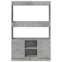 Tall engineered wood sideboard in gray concrete 92x33x140 cm by , Bookcases and shelves - Ref: Foro24-3309612, Price: 111,45 ...