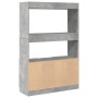 Tall engineered wood sideboard in gray concrete 92x33x140 cm by , Bookcases and shelves - Ref: Foro24-3309612, Price: 111,45 ...