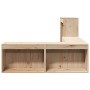 Solid pine wood desk furniture 222x122x75 cm by , Nightstands - Ref: Foro24-855753, Price: 165,48 €, Discount: %