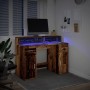 Engineered aged wood desk with LED lights 120x55x91 cm by , Desks - Ref: Foro24-3309418, Price: 184,73 €, Discount: %