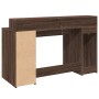 Desk with LED lights, engineered wood in brown oak, 140x55x91 cm. by , Desks - Ref: Foro24-3309426, Price: 202,54 €, Discount: %