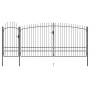 Garden fence gate with spear top 5x2.45 m black by , garden gates - Ref: Foro24-146326, Price: 510,75 €, Discount: %