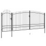 Garden fence gate with spear top 5x2.45 m black by , garden gates - Ref: Foro24-146326, Price: 510,75 €, Discount: %