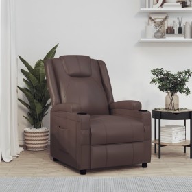 Brown synthetic leather recliner by , Armchairs - Ref: Foro24-348415, Price: 179,58 €, Discount: %