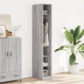 Armario de madera de ingeniería gris Sonoma 30x50x200 cm de , Armarios roperos - Ref: Foro24-3307689, Precio: 130,14 €, Descu...