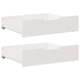 Cajones debajo cama 2 uds madera maciza pino blanco 75x55x16 cm de , Cajones de almacenaje doméstico - Ref: Foro24-850933, Pr...