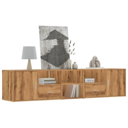 Engineered oak wood corner furniture, Artisian, 200x40x45 cm by , Closets and storage - Ref: Foro24-3307836, Price: 156,57 €,...