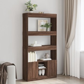 Tall engineered wood sideboard in brown oak 92x33x180 cm by , Bookcases and shelves - Ref: Foro24-3309624, Price: 159,68 €, D...