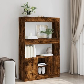 Tall smoked oak engineered wood sideboard 92x33x140 cm by , Bookcases and shelves - Ref: Foro24-3309613, Price: 134,99 €, Dis...