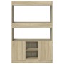 Hoher Schrank aus Sonoma-Eiche-Optik, 92x33x140 cm, aus Ingenieurholz. von , Bücherregale und Regale - Ref: Foro24-3309611, P...