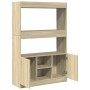 Aparador alto madera de ingeniería roble Sonoma 92x33x140 cm de , Librerías y estanterías - Ref: Foro24-3309611, Precio: 135,...