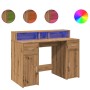 Engineered oak artisan wood desk with LED lights, measuring 120x55x91cm. by , Desks - Ref: Foro24-3309419, Price: 185,32 €, D...