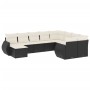 Set de sofás de jardín 10 pzas cojines ratán sintético negro de , Conjuntos de jardín - Ref: Foro24-3254193, Precio: 622,99 €...