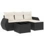 Set de muebles de jardín 5 pzas y cojines ratán sintético negro de , Conjuntos de jardín - Ref: Foro24-3253613, Precio: 343,3...