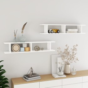 Wall shelves 2 units plywood white 105x18x20cm by , Shelves and shelves - Ref: Foro24-807205, Price: 38,99 €, Discount: %