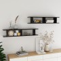 Wall shelves 2 units plywood black 105x18x20 cm by , Shelves and shelves - Ref: Foro24-807206, Price: 36,42 €, Discount: %