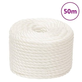 White 20 mm 50 m polypropylene work rope by , Ropes and metal cords - Ref: Foro24-153069, Price: 60,99 €, Discount: %