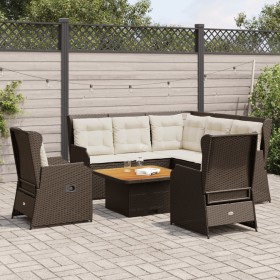 Gartenmöbel-Set, 5-teilig, mit braunen Kissen aus synthetischem Rattan. von , Gartensets - Ref: Foro24-3262150, Preis: 749,26...