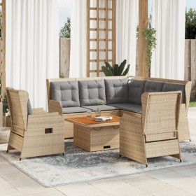 Set muebles de jardín 5 pzas con cojines ratán sintético beige de , Conjuntos de jardín - Ref: Foro24-3262152, Precio: 749,85...